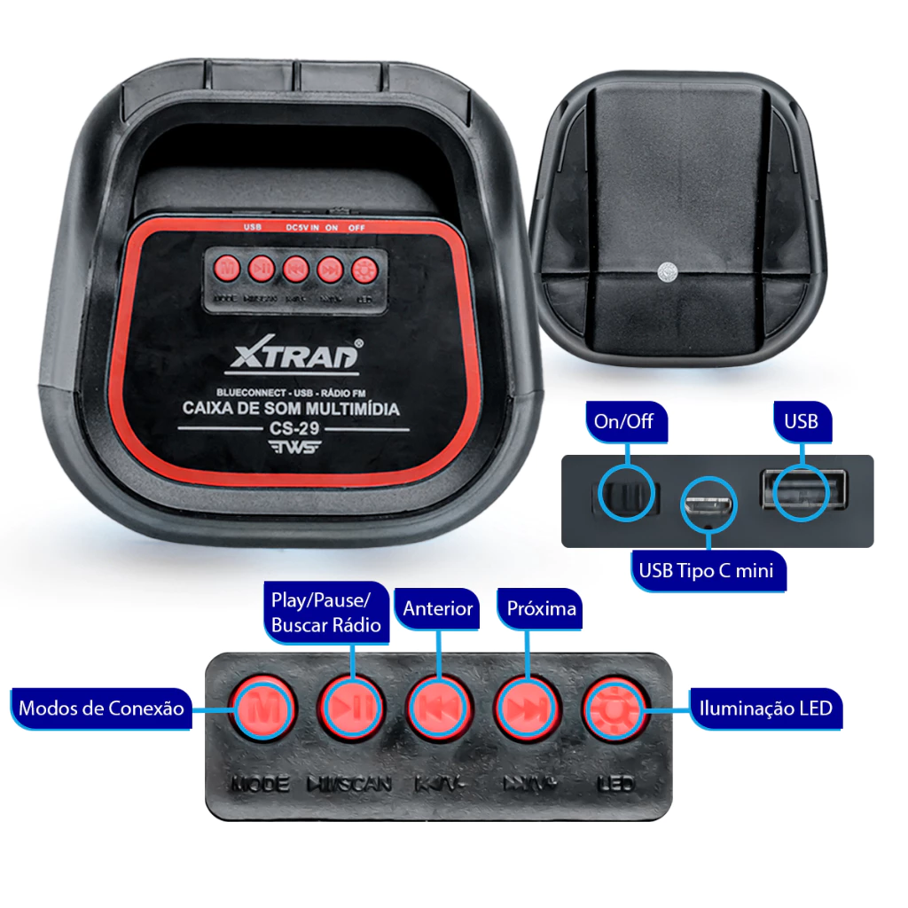 Caixa de Som Bluetooth Portátil