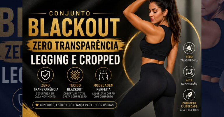 Conjunto Blackout Zero Transparência Legging e Cropped