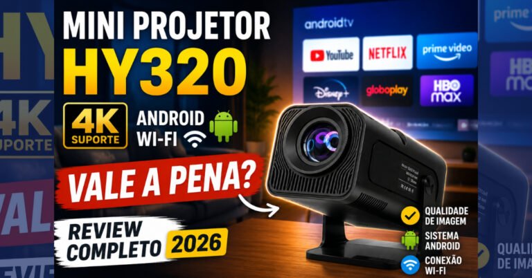 Mini Projetor HY320 4K Android Wi-Fi Vale a Pena? Review Completo 2026