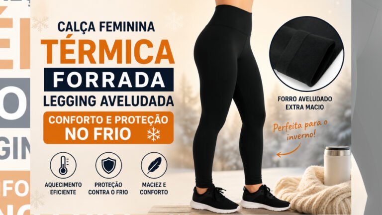 Calça Feminina Térmica Forrada Legging Aveludada: Conforto e Proteção no Frio