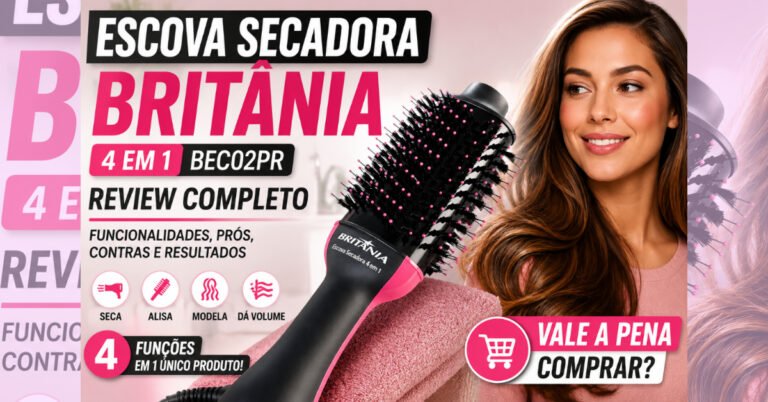 Escova Secadora Britânia 4 em 1 BEC02PR: Review Completo e Vale a Pena Comprar?