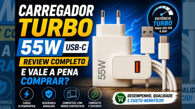 Carregador Turbo 55W USB-C: Review Completo e Vale a Pena Comprar?