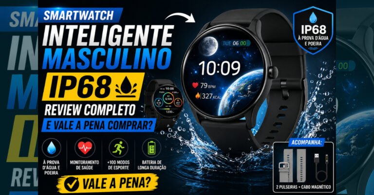 Smartwatch Inteligente Masculino IP68: Review Completo e Vale a Pena Comprar?