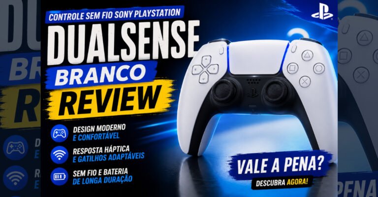 Controle Joystick Sem Fio Sony PlayStation DualSense Branco- Review