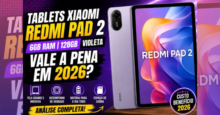 Tablets Xiaomi Redmi Pad 2 6GB 128GB Violeta: Vale a Pena em 2026?