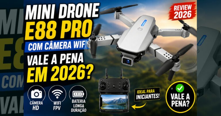 Mini Drone E88 Pro com Câmera WiFi: Vale a Pena em 2026?