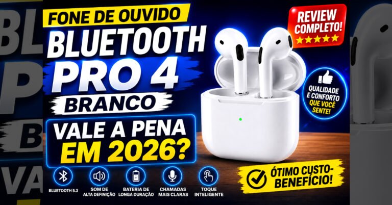 Fone de Ouvido Bluetooth Pro 4 Branco: Vale a Pena em 2026?